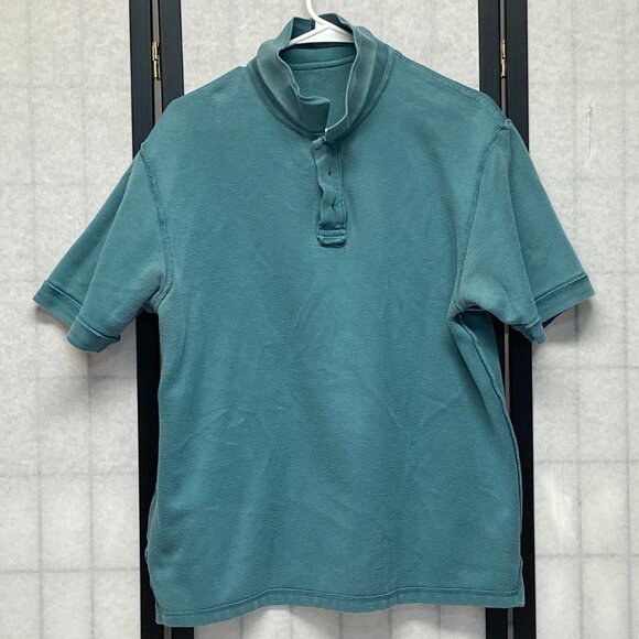 Red Macaw Trading Short Sleeve Rib Knit 3 Button Midweight Polo Shirt Green L - Picture 5 of 12
